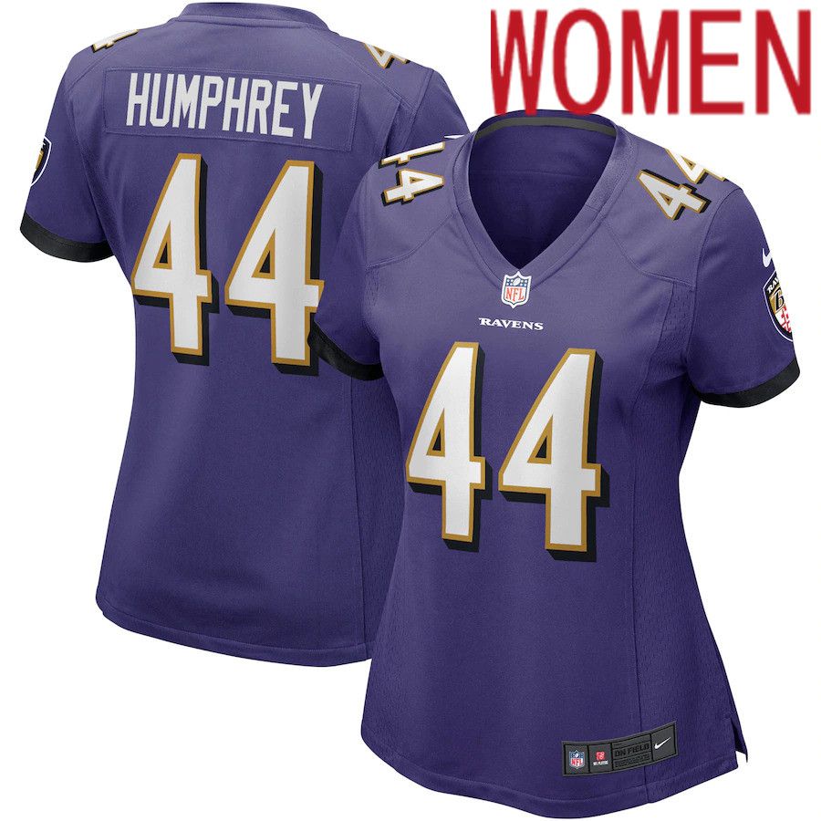 Women Baltimore Ravens #44 Marlon Humphrey Nike Purple Game Player NFL Jersey